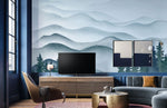 Papier peint mural Montagne d'encre et vagues - Vignette | Mr Papier Peint