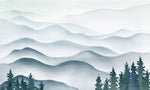 Papier peint mural Montagne d'encre et vagues - Vignette | Mr Papier Peint