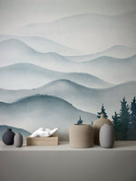 Papier peint mural Montagne d'encre et vagues - Vignette | Mr Papier Peint