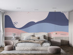 Papier peint mural Montagne Rose et Bleue évasion et élégance - Vignette | Mr Papier Peint