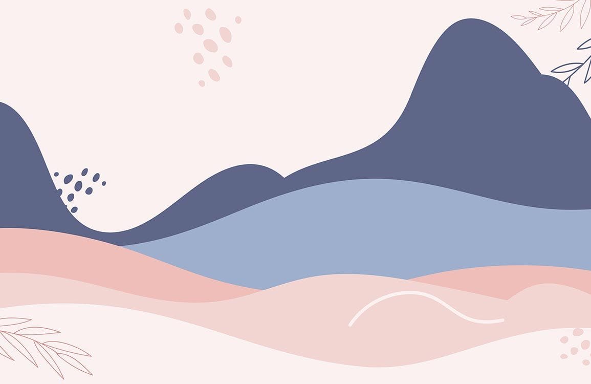 Papier Peint Mural Montagne Rose et Bleue - Le meilleur Papier peint panoramique Sur mesure