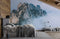 Photo d’une chambre avec un mural montagne sur nuages, papier peint mural montagne