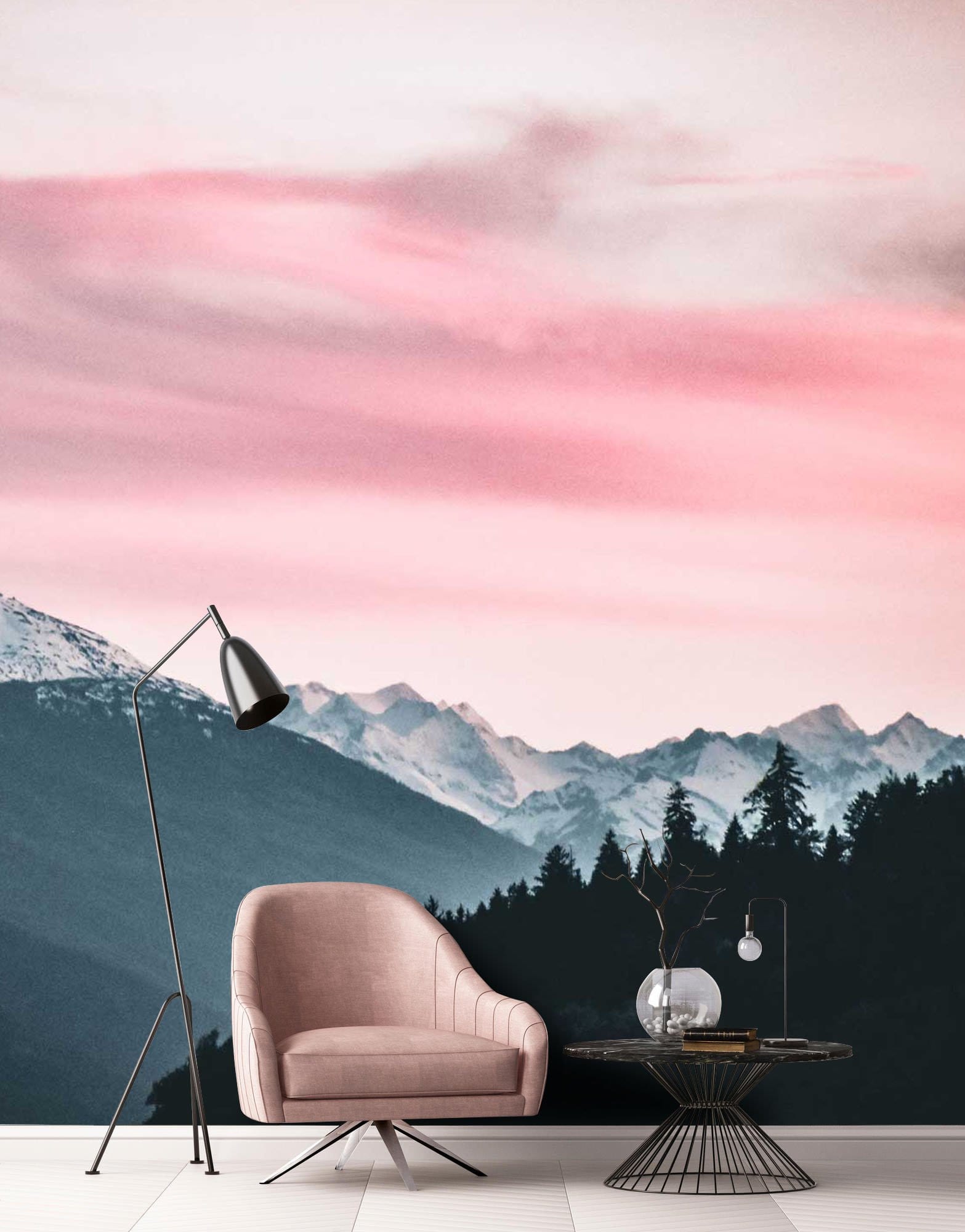 Papier peint mural Montagnes enneigées - Le meilleur Papier peint panoramique Sur mesure
