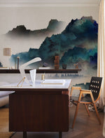 Évasion Futuriste avec Papier Peint Mural Montagnes Virtuelles - Vignette | Mr Papier Peint