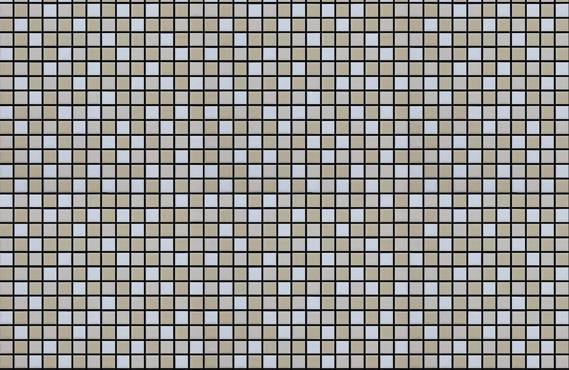 Tuiles mosaïque carrées en gris clair et beige pour peinture murale mosaïque noir et bleu