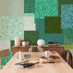 Papier peint mural mosaïque vert multicolore - Vignette | Mr Papier Peint