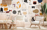 Papier peint mural motif chat coloré - Vignette | Mr Papier Peint