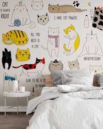 Papier peint mural motif chat coloré - Vignette | Mr Papier Peint