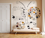 Papier Peint Mural Motif Chat et Papillons - Vignette | Mr Papier Peint