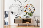 Papier Peint Mural Motif Chat et Papillons - Vignette | Mr Papier Peint