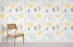 Papier peint mural motif plantes peintes - Vignette | Mr Papier Peint