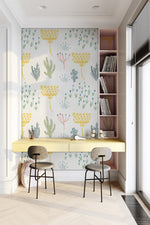 Papier peint mural motif plantes peintes - Vignette | Mr Papier Peint