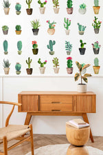 Papier peint mural motif pot de fleur cactus - Vignette | Mr Papier Peint