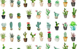 Papier peint mural motif pot de fleur cactus - Vignette | Mr Papier Peint