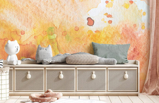 Papier peint mural motif tache orange - Le meilleur Papier peint panoramique Sur mesure