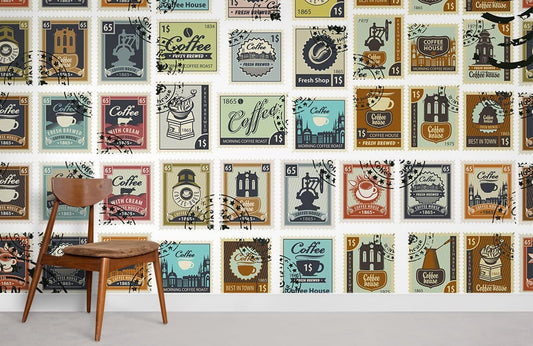Papier peint mural motif timbre - Le meilleur Papier peint panoramique Sur mesure