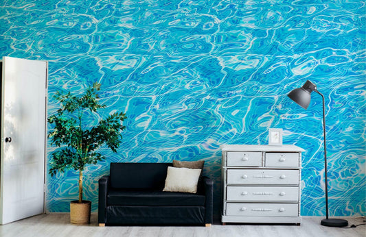 Papier peint mural motif vagues d’eau de piscine - Le meilleur Papier peint panoramique Sur mesure