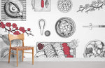 Papier peint mural motif vaisselle pour une cuisine pleine de poésie - Vignette | Mr Papier Peint