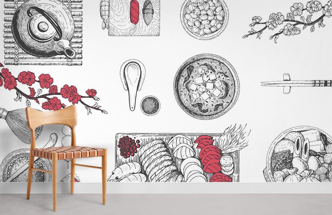 Papier Peint Mural Motif Vaisselle - Le meilleur Papier peint panoramique Sur mesure