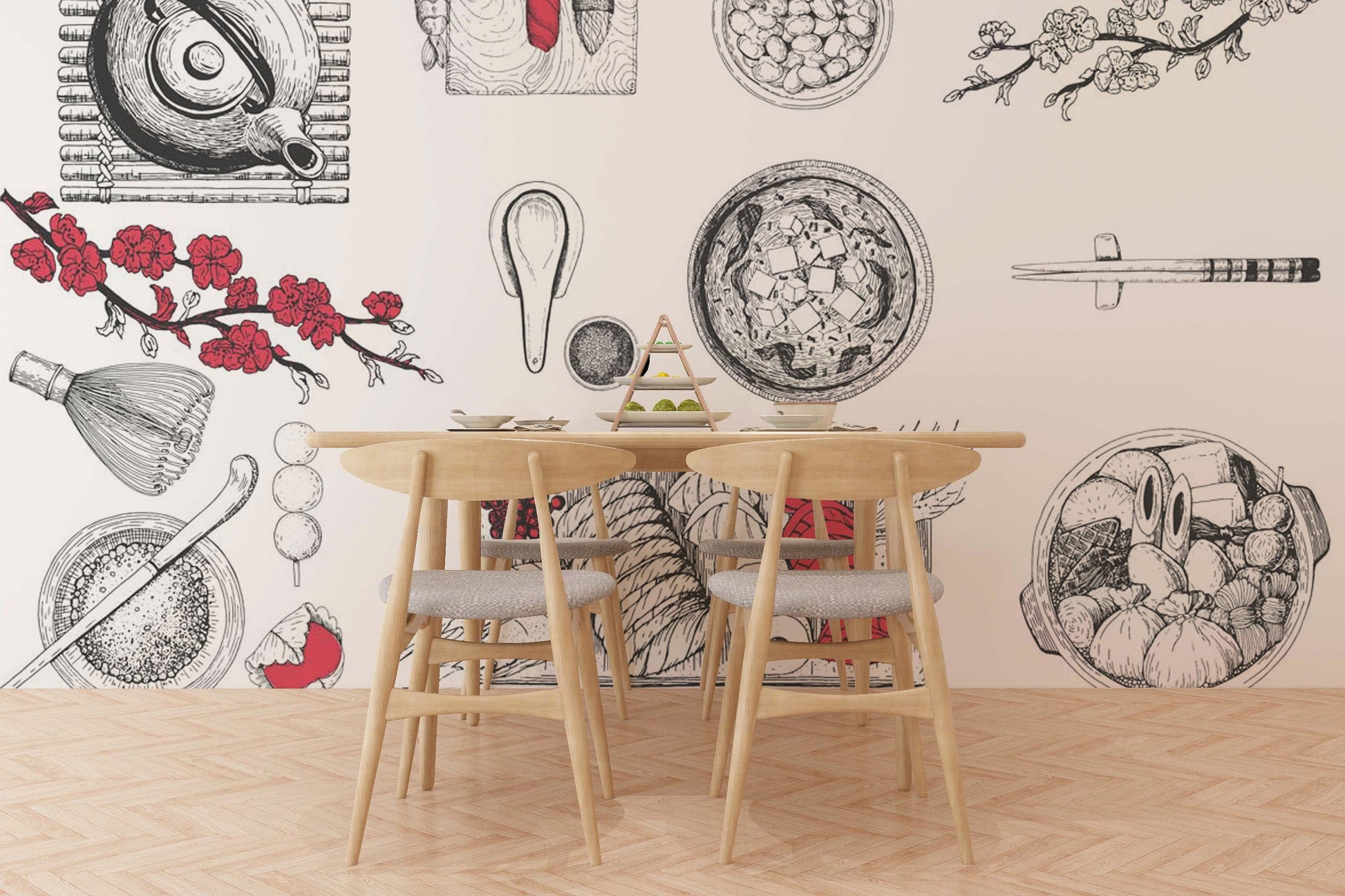 Papier Peint Mural Motif Vaisselle - Le meilleur Papier peint panoramique Sur mesure