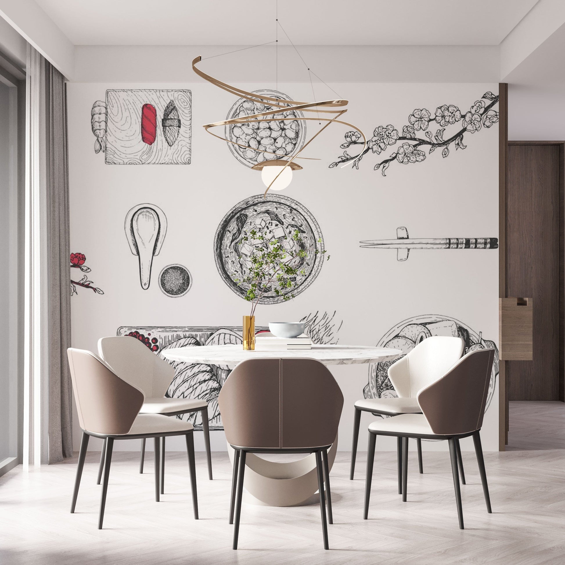 Papier Peint Mural Motif Vaisselle - Le meilleur Papier peint panoramique Sur mesure
