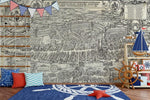 Papier peint mural motif village Évasion dans un Village Charmant - Vignette | Mr Papier Peint