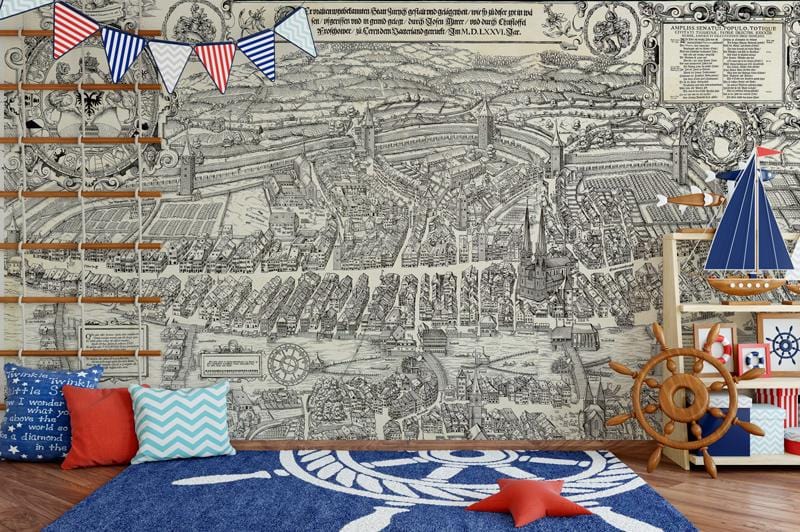 Papier peint mural motif village - Le meilleur Papier peint panoramique Sur mesure