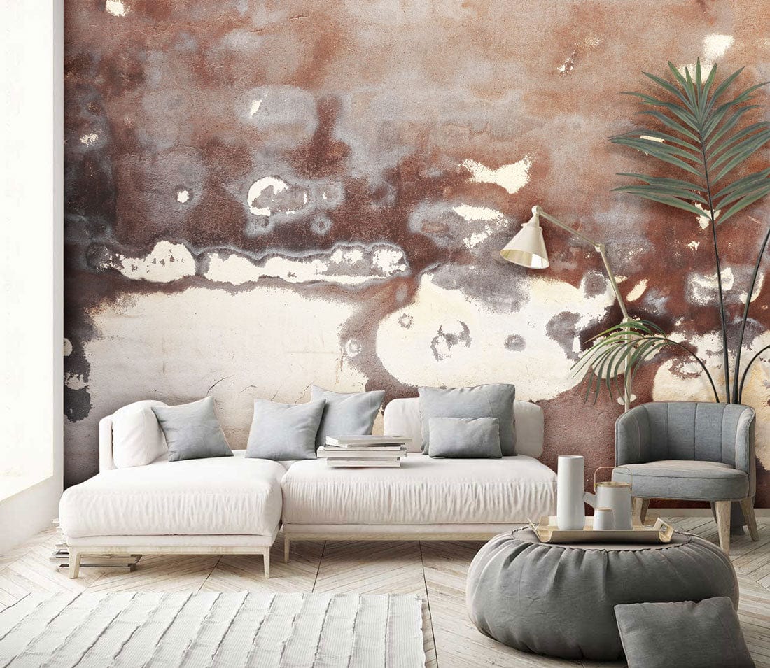 Image d’un salon moderne avec mur moucheté et papier peint mural moucheté