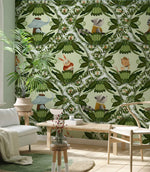 Peint mural musique Symphonie animale en feuilles et couleurs - Vignette | Mr Papier Peint