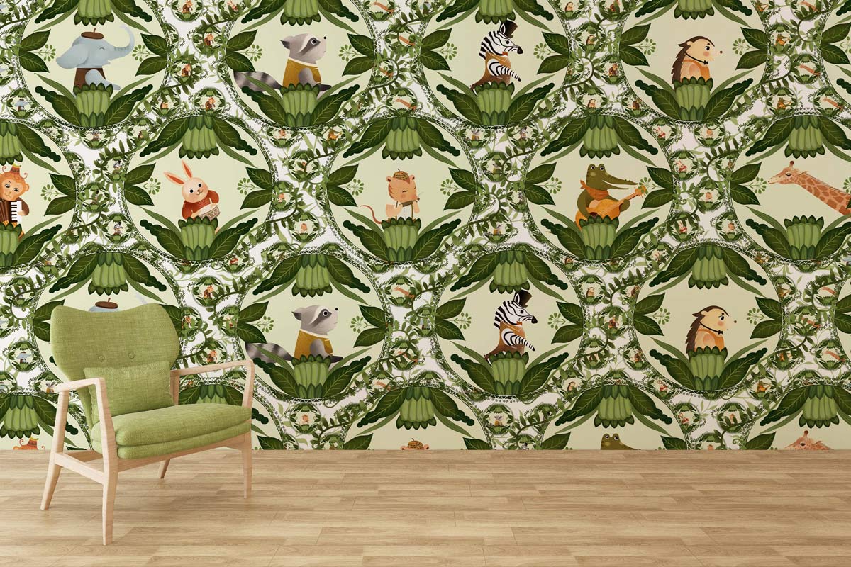 Papier peint mural Musiciens Animaux - Le meilleur Papier peint panoramique Sur mesure