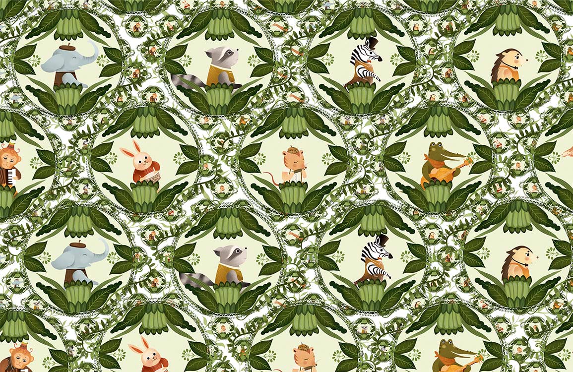 Papier peint mural Musiciens Animaux - Le meilleur Papier peint panoramique Sur mesure