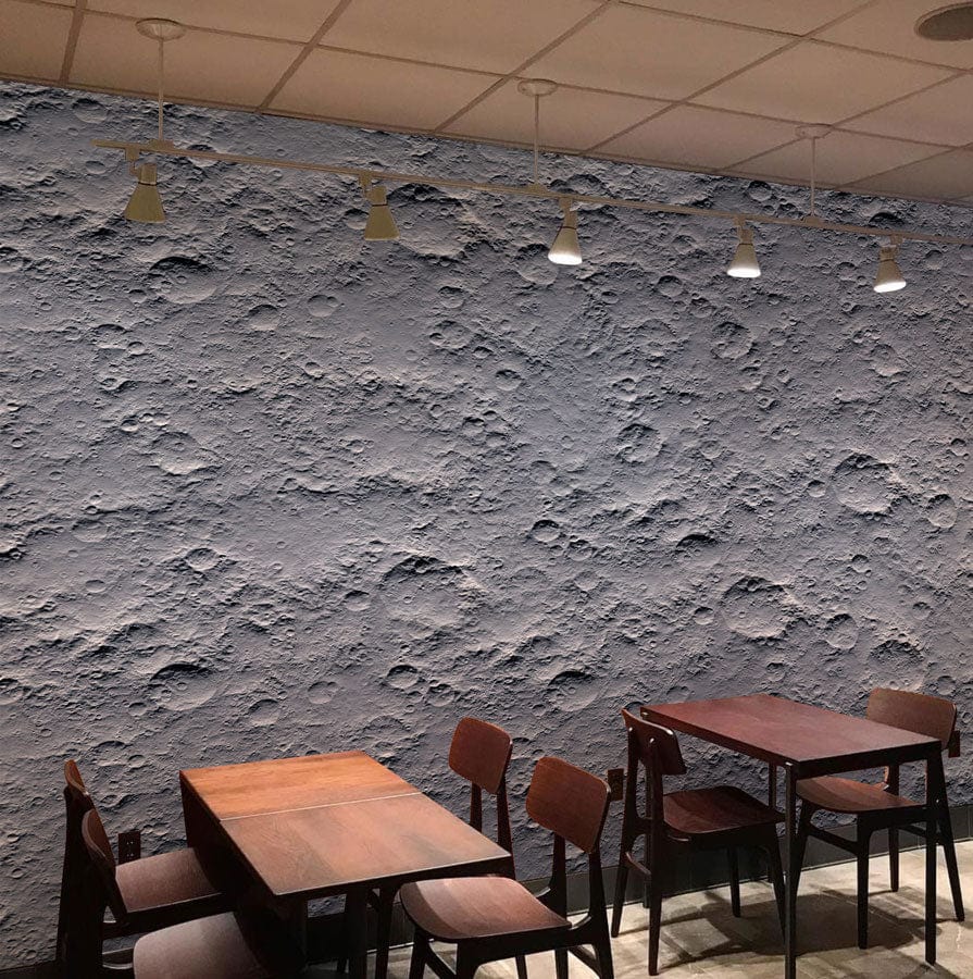 Papier peint mural Nids-de-poule avec surface lunaire pour salle à manger élégante