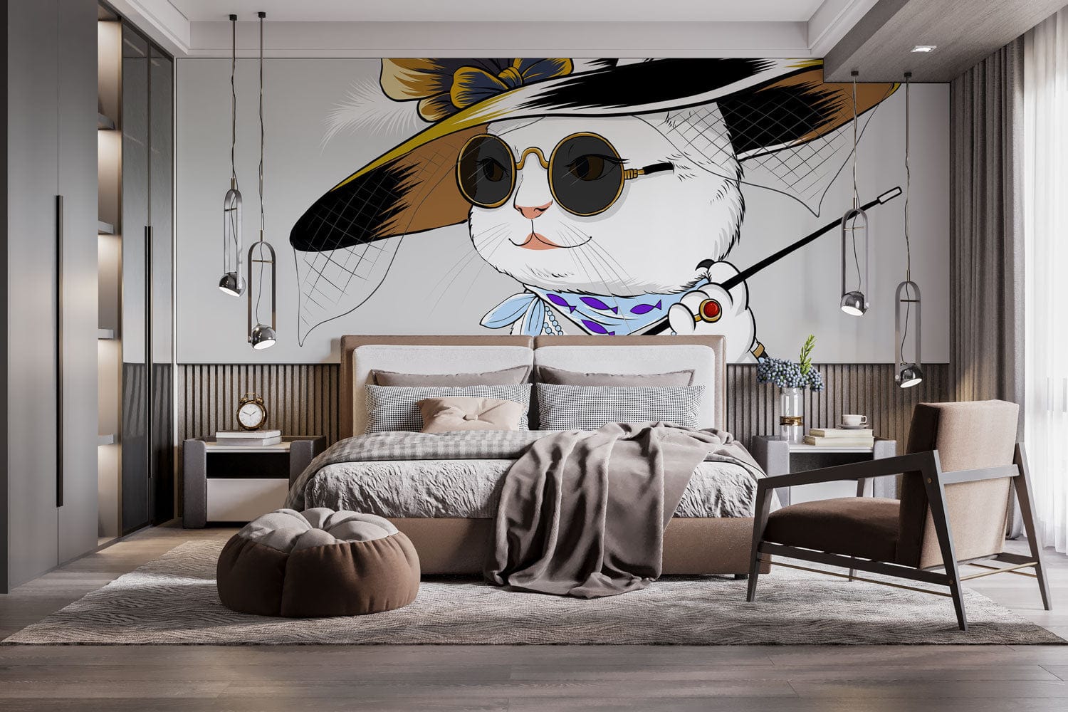 Papier peint mural Noble Dame Chat - Le meilleur Papier peint panoramique Sur mesure