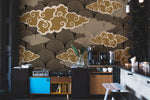 Papier Peint Mural Nuages Auspicieux Marrons Sérénité et Élégance - Vignette | Mr Papier Peint