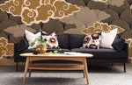 Papier Peint Mural Nuages Auspicieux Marrons Sérénité et Élégance - Vignette | Mr Papier Peint