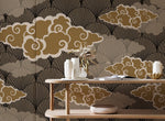 Papier Peint Mural Nuages Auspicieux Marrons Sérénité et Élégance - Vignette | Mr Papier Peint