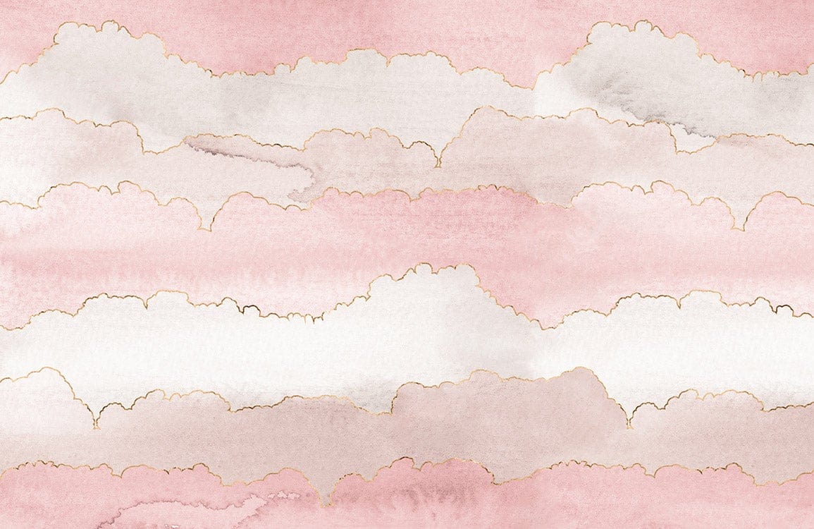 Papier peint mural Nuages Roses et Rêveurs - Le meilleur Papier peint panoramique Sur mesure
