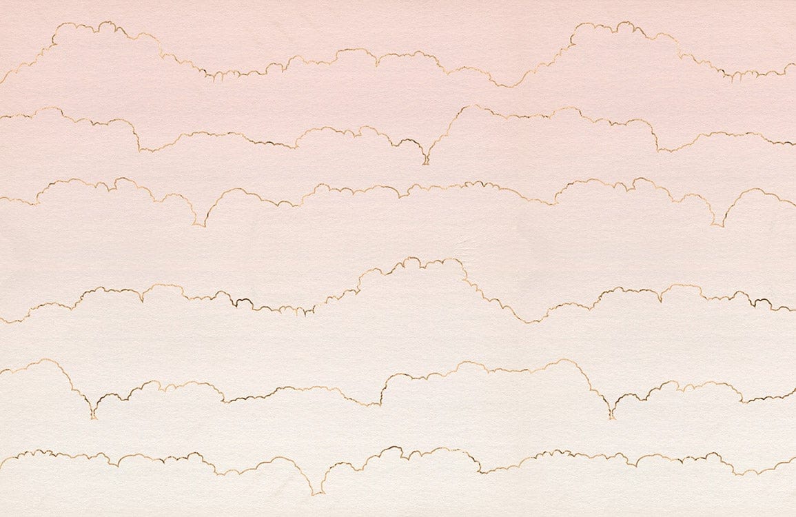 Papier Peint Mural Nuages Roses Ombrés - Le meilleur Papier peint panoramique Sur mesure