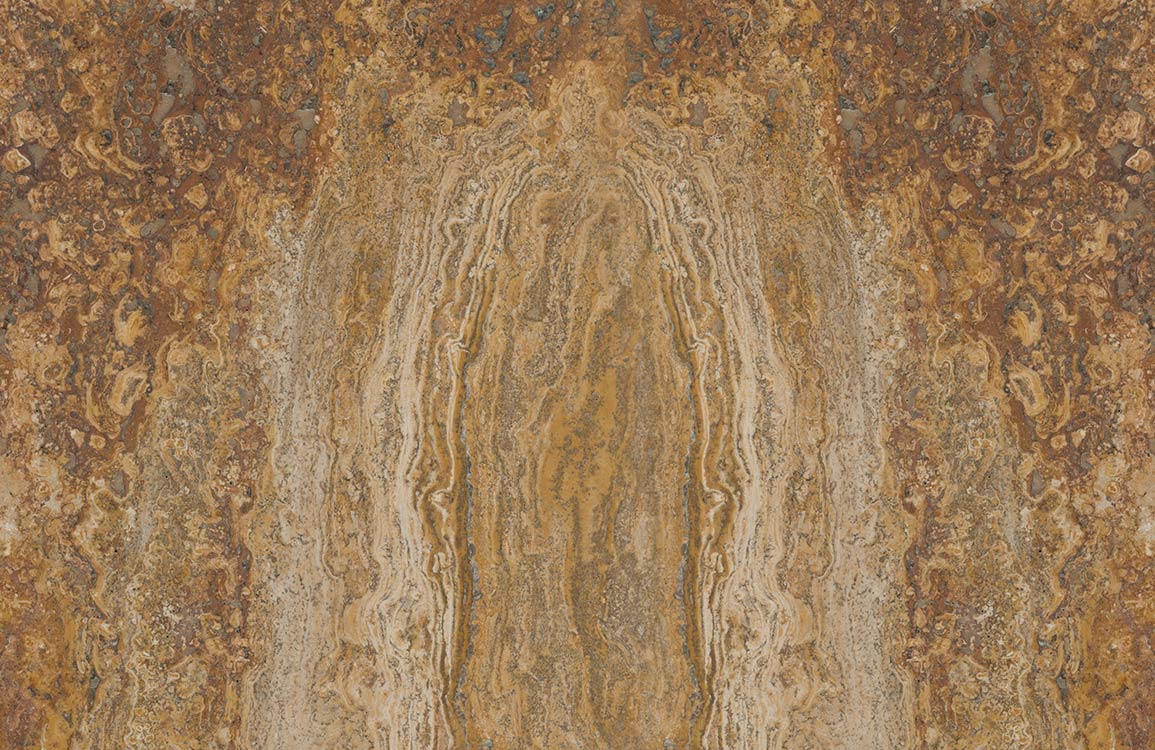 Papier peint mural unique avec texture brown et or, Œil de Minerai