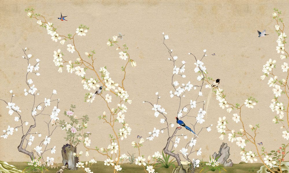 Papier peint mural Oiseaux et Fleurs - Le meilleur Papier peint panoramique Sur mesure