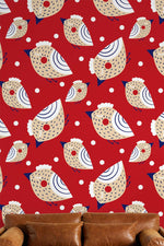 Papier peint mural Oiseaux et Fraises - Vignette | Mr Papier Peint