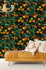 Papier peint mural Orange & Feuille - Vignette | Mr Papier Peint