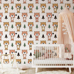 Papier Peint Mural Ours Amoureux Forêt Enchantée et Douceur - Vignette | Mr Papier Peint