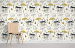 Papier peint mural ours avec parapluie pour chambre enfant enchantée - Vignette | Mr Papier Peint