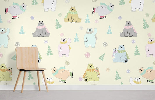 Papier peint mural Ours Sportif - Le meilleur Papier peint panoramique Sur mesure