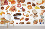 Papier peint panoramique Pain et Dessert évasion gourmande en aquarelle - Vignette | Mr Papier Peint