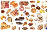 Papier peint panoramique Pain et Dessert évasion gourmande en aquarelle - Vignette | Mr Papier Peint