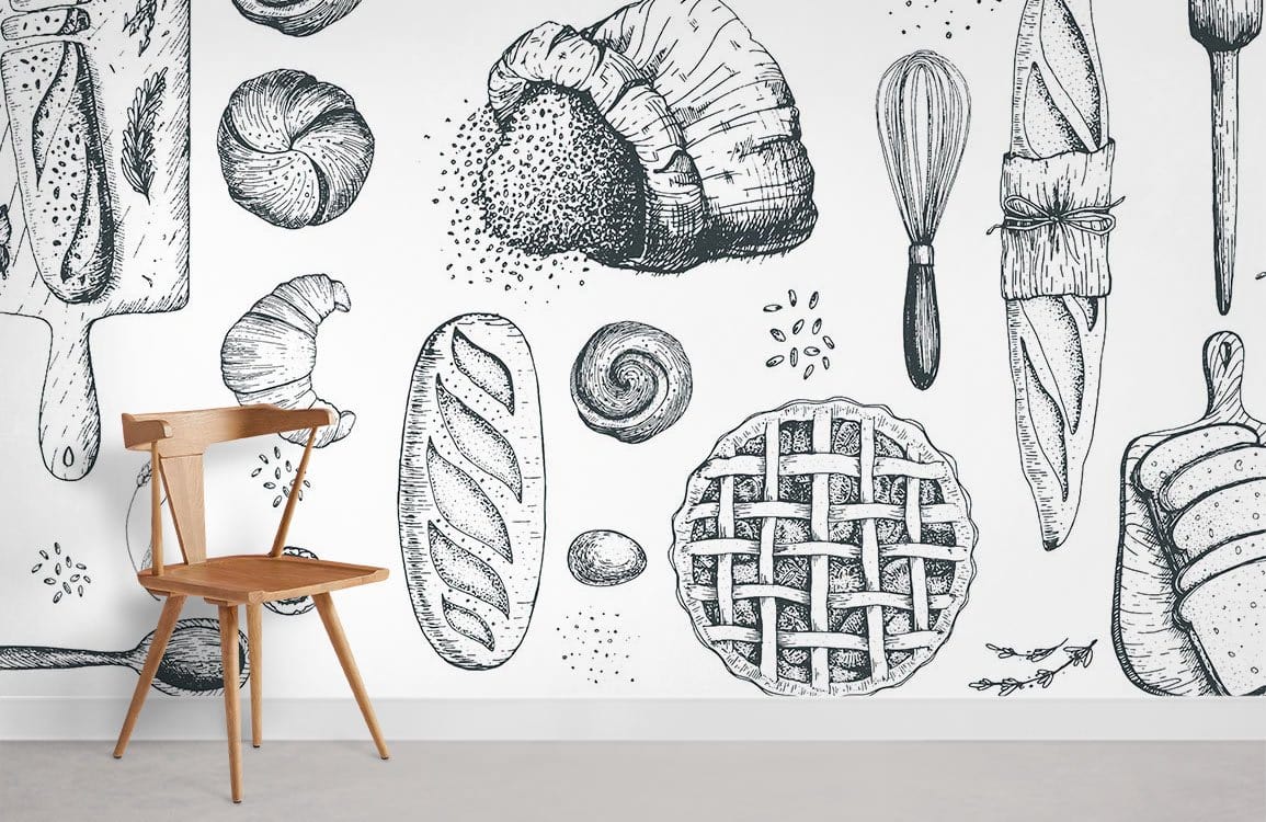 Papier Peint Mural Pain & Toast - Le meilleur Papier peint panoramique Sur mesure