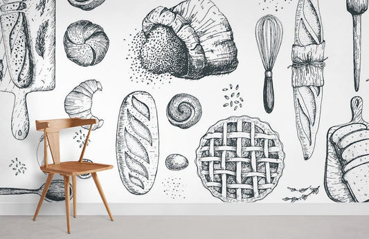 Papier Peint Mural Pain & Toast - Le meilleur Papier peint panoramique Sur mesure