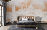 Papier peint mural Palais aux Esquisses Orange - Vignette | Mr Papier Peint